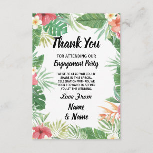 Cartão de Agradecimento de Casamento com Flores de