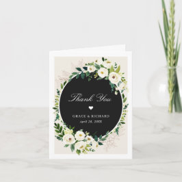 Cartão de Agradecimento de Casamento com Flores de