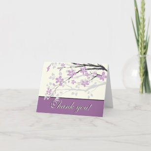 Cartão de agradecimento de casamento com flores ro