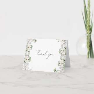 Cartão de Agradecimento de Casamento com Flores Si