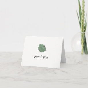 Cartão de agradecimento de casamento com folhas em