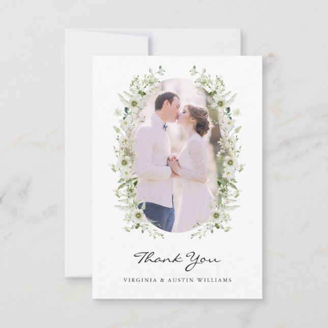 Cartão de Agradecimento de Casamento com Foto (Frente)