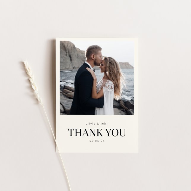Cartão de Agradecimento de Casamento com Foto (Criador carregado)