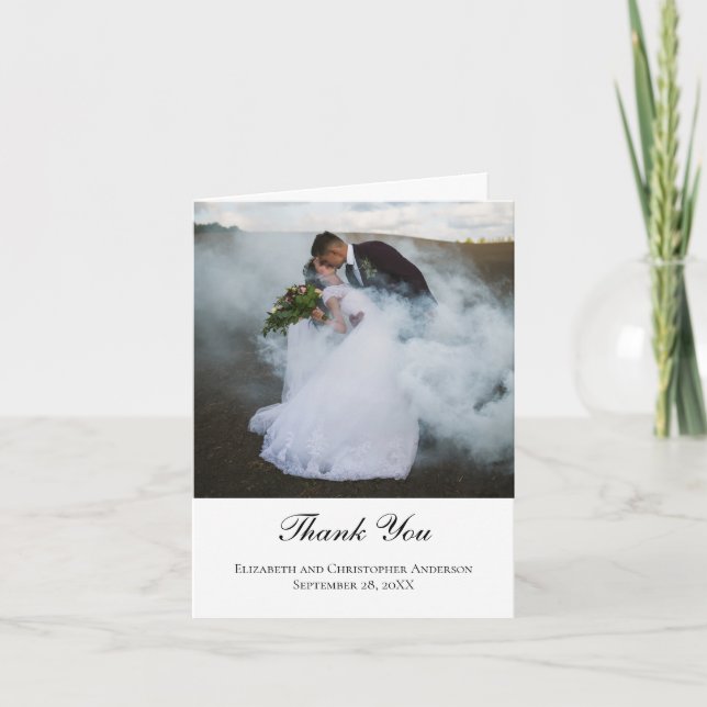 Cartão de Agradecimento de Casamento com Foto (Frente)