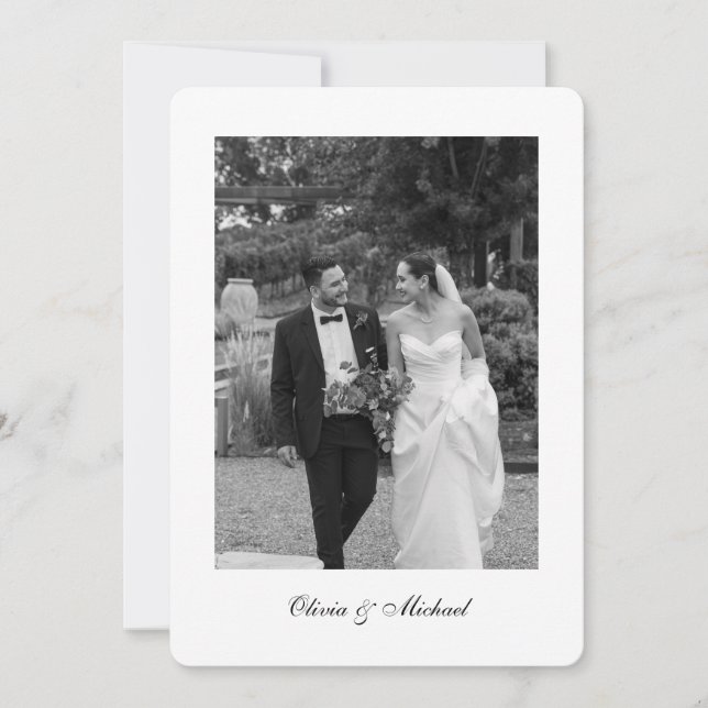 Cartão de Agradecimento de Casamento com Foto Arre (Frente)