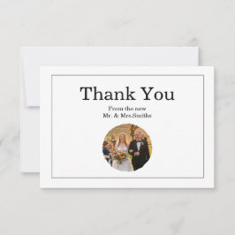 Cartão de Agradecimento de Casamento com Foto Circ