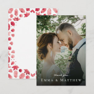 Cartão de Agradecimento de Casamento com Foto de A
