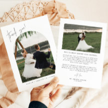 Cartão de Agradecimento de Casamento com Foto de A