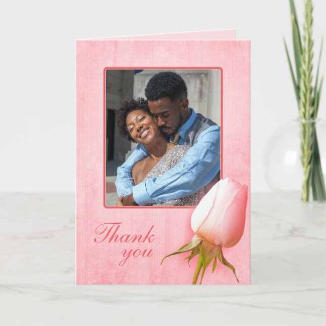 Cartão de agradecimento de casamento com foto de b (Frente)