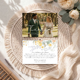 Cartão de Agradecimento de Casamento com Foto de B