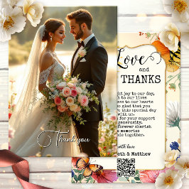 Cartão de Agradecimento de Casamento com Foto de F