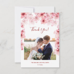 Cartão de Agradecimento de Casamento com Foto de F