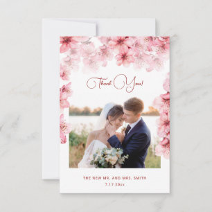 Cartão de Agradecimento de Casamento com Foto de F