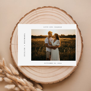 Cartão de Agradecimento de Casamento com Foto de R