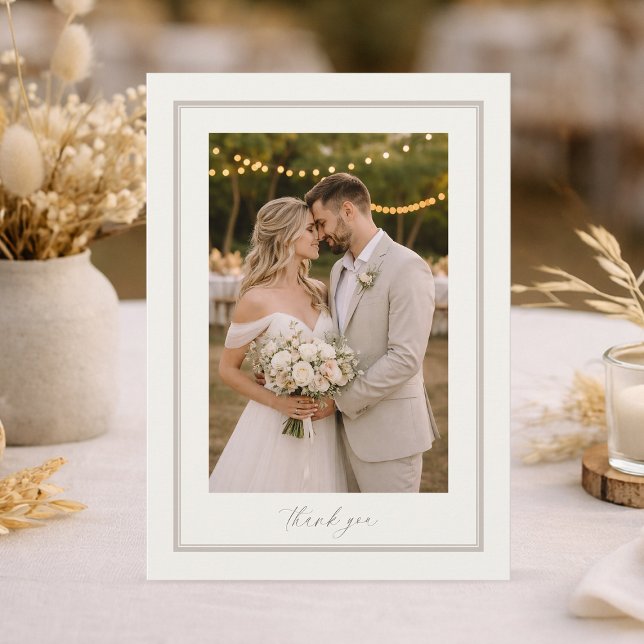 Cartão de Agradecimento de Casamento com Foto, Dup (Criador carregado)