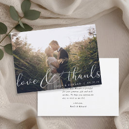 Cartão de Agradecimento de Casamento com Foto e Ca