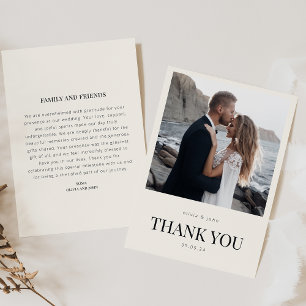 Cartão de Agradecimento de Casamento com Foto e Me