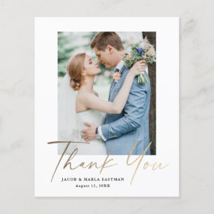 Cartão de agradecimento de casamento com foto e ro