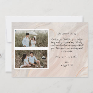 Cartão de Agradecimento de Casamento com Foto e Te