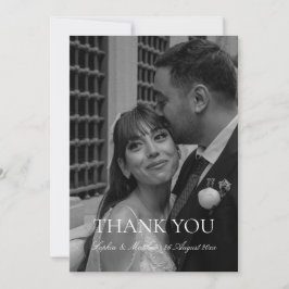 Cartão de Agradecimento de Casamento com Foto Eleg