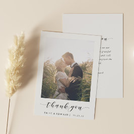 Cartão de Agradecimento de Casamento com Foto em M
