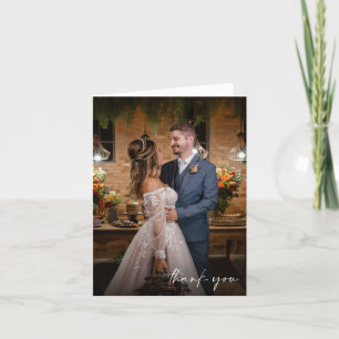 Cartão de Agradecimento de Casamento com Foto em S