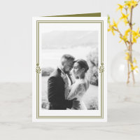 Cartão de agradecimento de casamento com foto em v