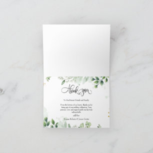 Cartão de Agradecimento de Casamento com Foto Gree