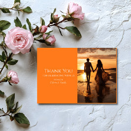 Cartão de Agradecimento de Casamento com Foto Lara