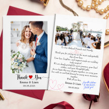 Cartão de Agradecimento de Casamento com Foto | Ma