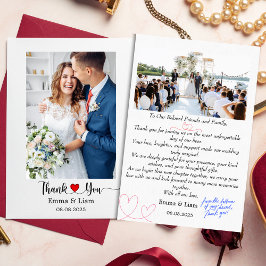 Cartão de Agradecimento de Casamento com Foto | Ma