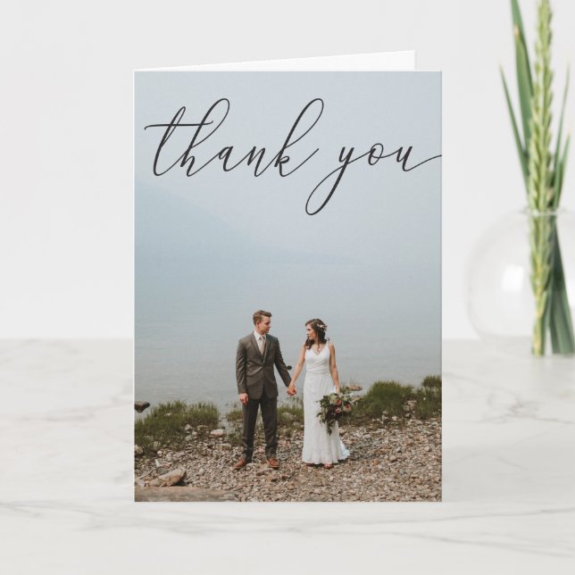 Cartão de Agradecimento de Casamento com Foto Manu (Frente)