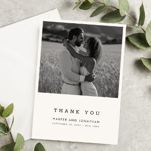 Cartão de Agradecimento de Casamento com Foto Mini