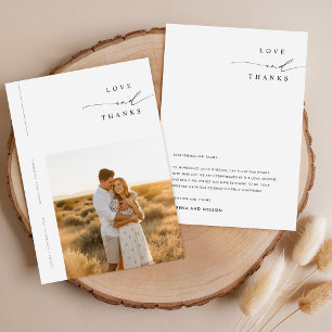 Cartão de Agradecimento de Casamento com Foto Mini