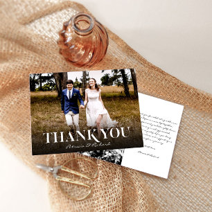 Cartão de Agradecimento de Casamento com Foto Mini