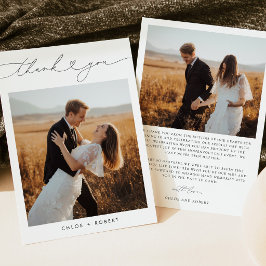 Cartão de Agradecimento de Casamento com Foto Mini