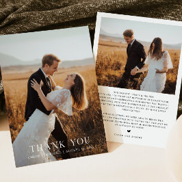 Cartão de Agradecimento de Casamento com Foto Mini