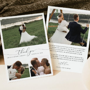 Cartão de Agradecimento de Casamento com Foto Mode