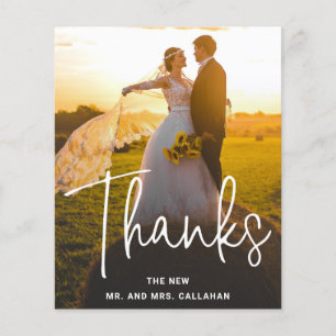 Cartão de Agradecimento de Casamento com Foto Mode