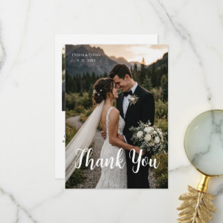 Cartão de Agradecimento de Casamento com Foto Mode