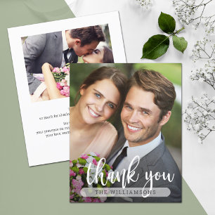 Cartão de agradecimento de casamento com foto orça