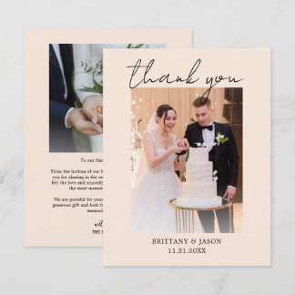 Cartão de Agradecimento de Casamento com Foto Pers