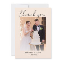 Cartão de Agradecimento de Casamento com Foto Pers