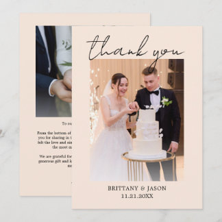 Cartão de Agradecimento de Casamento com Foto Pers