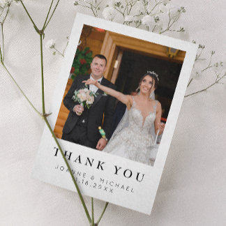 Cartão de Agradecimento de Casamento com Foto Pers