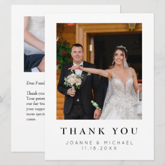 Cartão de Agradecimento de Casamento com Foto Pers