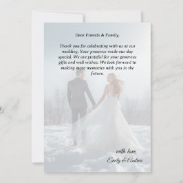 Cartão de Agradecimento de Casamento com Foto Simp