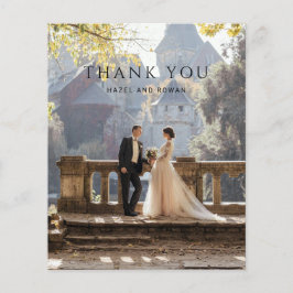 Cartão de Agradecimento de Casamento com Foto Simp