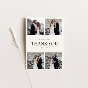 Cartão de Agradecimento de Casamento com Fotos