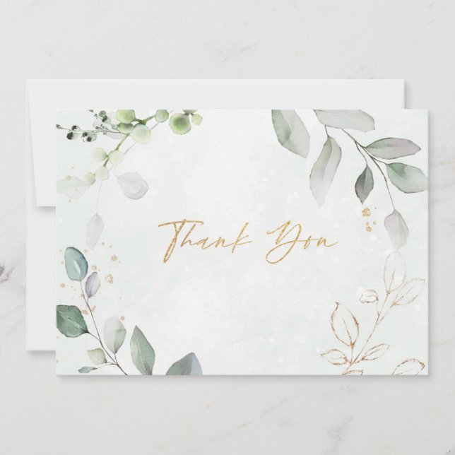 Cartão de Agradecimento de Casamento com Glitter D (Frente)